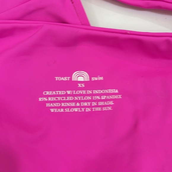 NWT Toast Swim Bikini Set Scoop Top Size S High Waist Bottom XS Pitaya - Picture 8 of 10